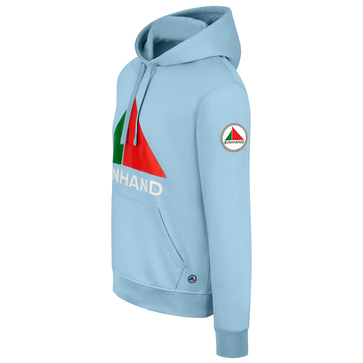 EINHAND Hoodie Burgtiefe Herren Himmelblau – Seitenansicht