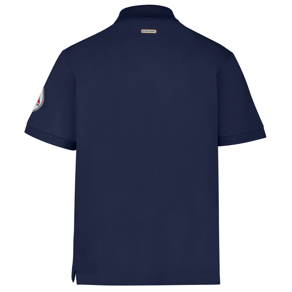 EINHAND Poloshirt Herren Laboe Marineblau – Rückansicht