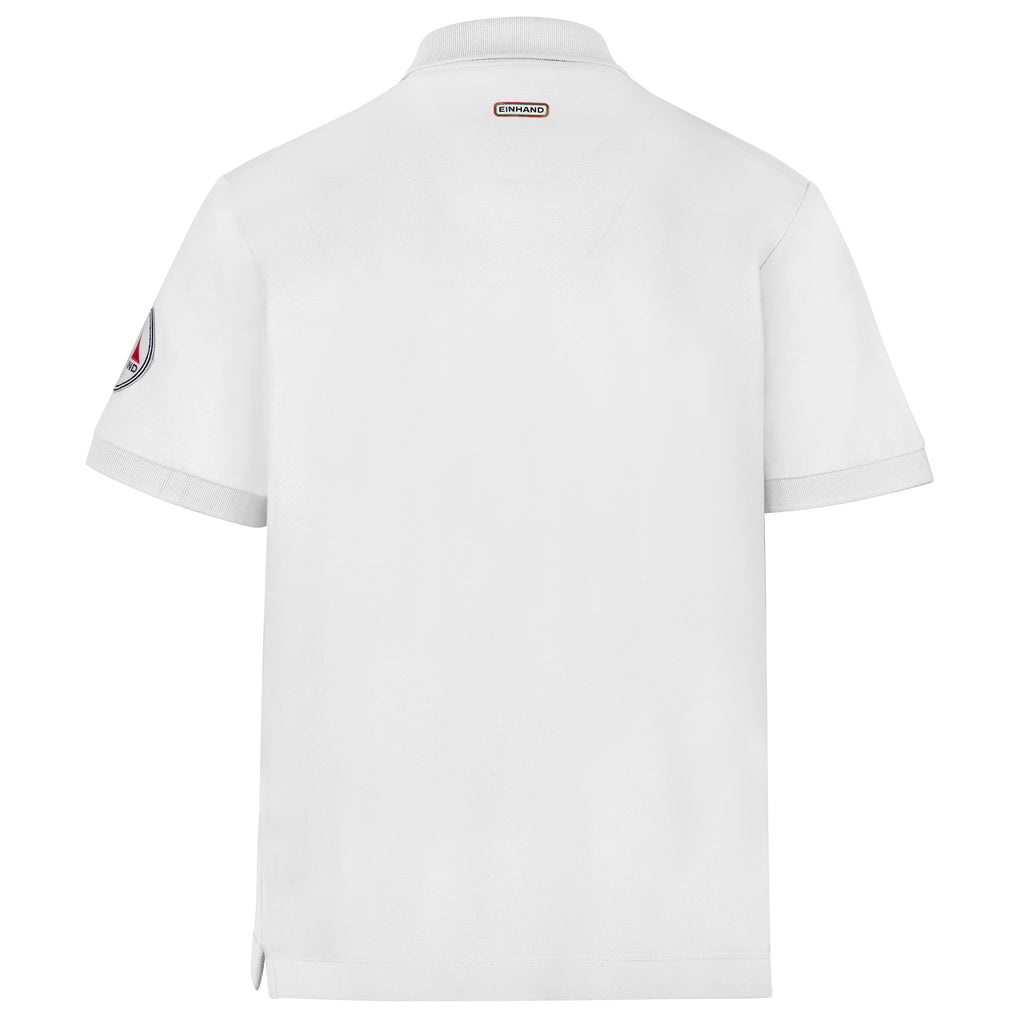 EINHAND Poloshirt Herren Laboe Weiß – Rückansicht