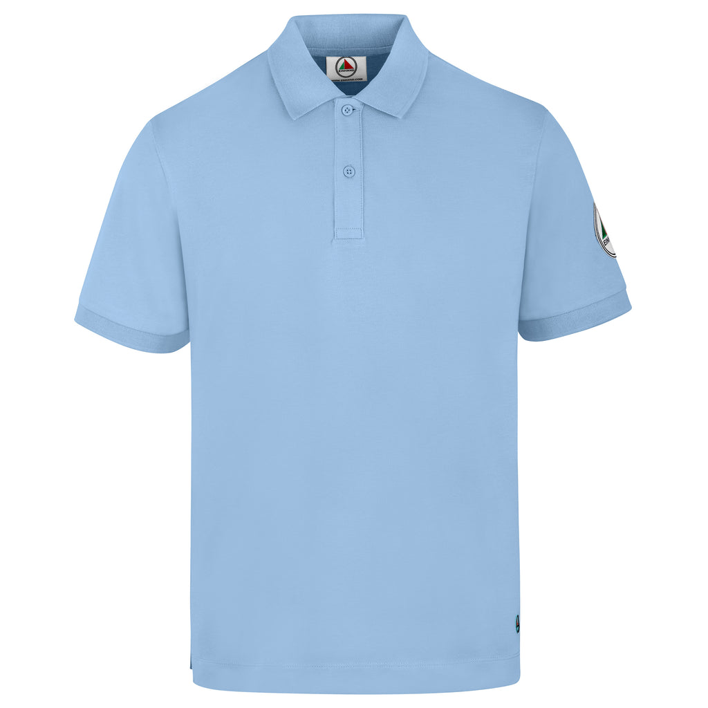 EINHAND Poloshirt Herren Laboe Himmelblau – Vorderansicht