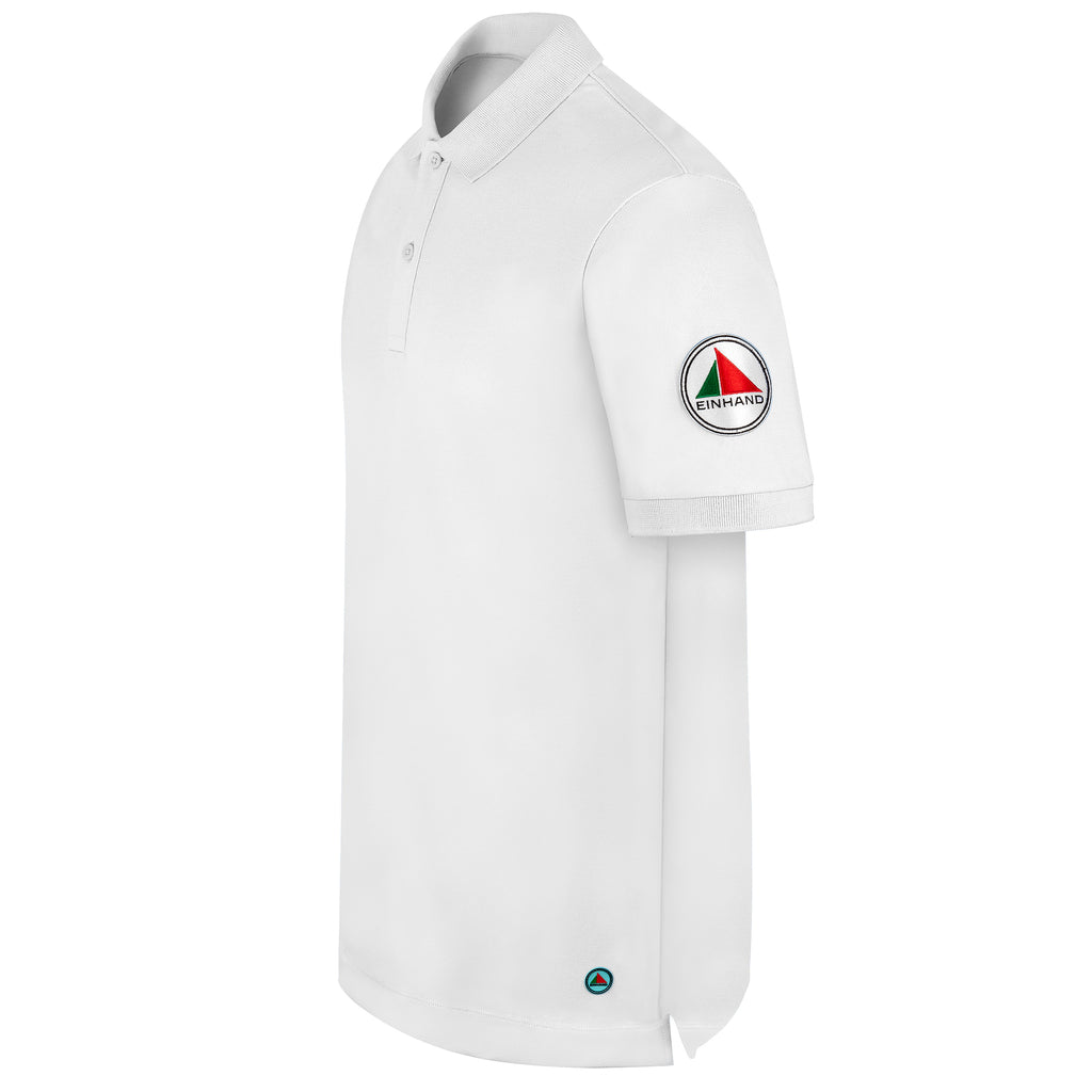 EINHAND Poloshirt Herren Laboe Weiß – Seitenansicht
