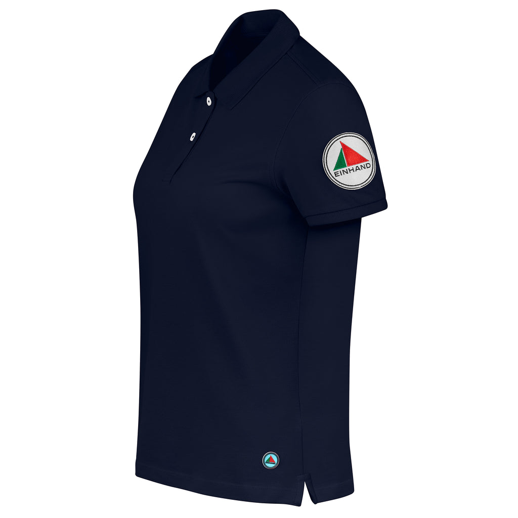 EINHAND Poloshirt Damen Grömitz Marineblau – Seitenansicht