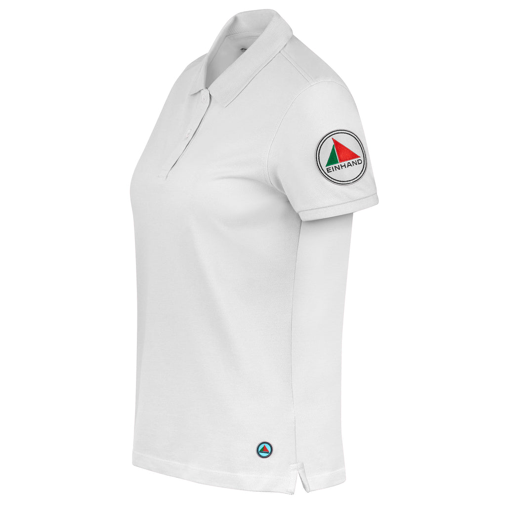 EINHAND Poloshirt Damen Grömitz Weiß – Seitenansicht