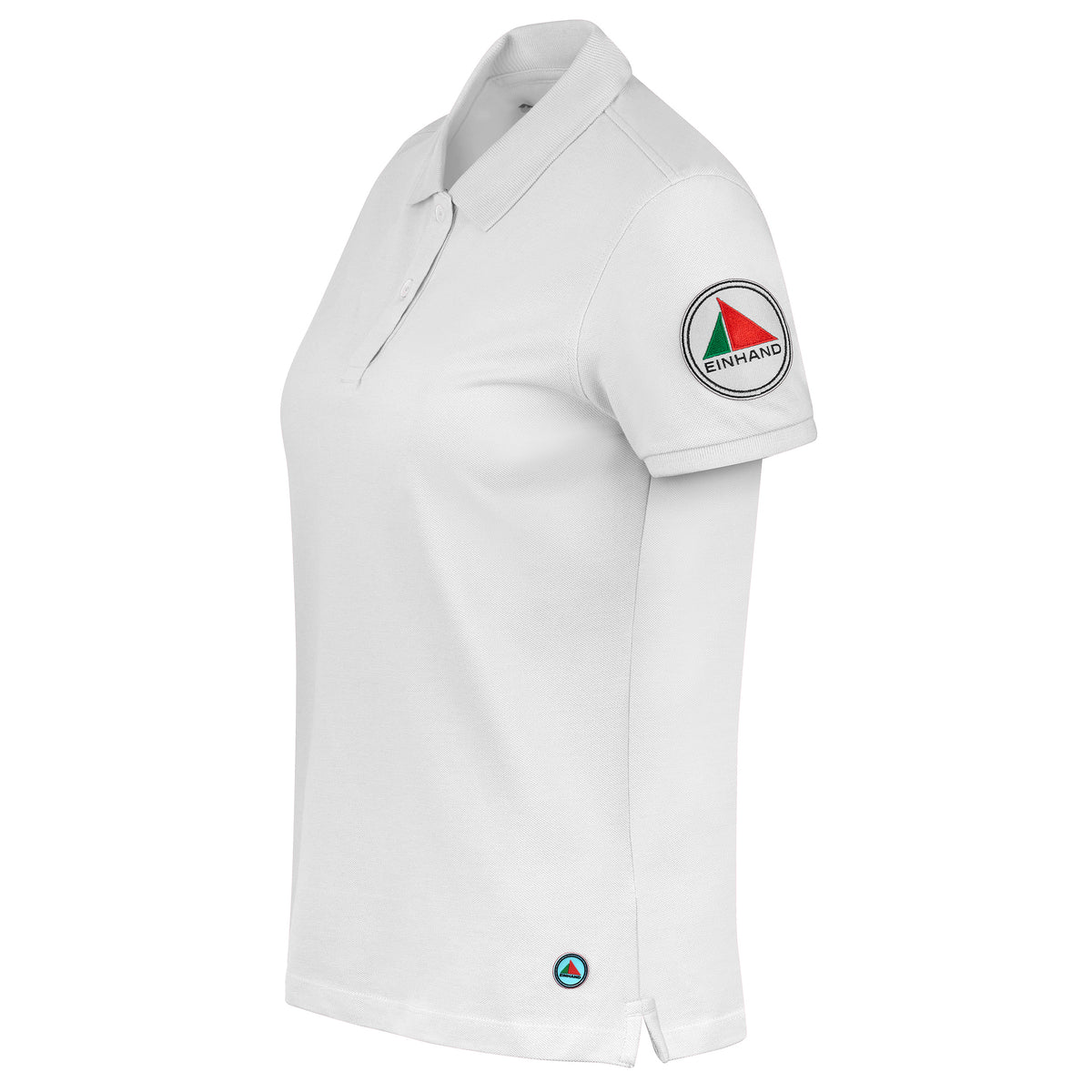 EINHAND Poloshirt Damen Grömitz Weiß – Seitenansicht
