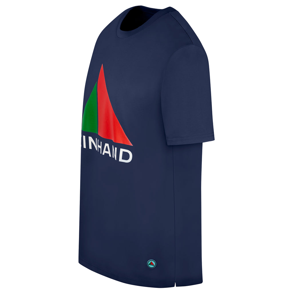 EINHAND T-Shirt Heiligenhafen Herren Marineblau – Seitenansicht